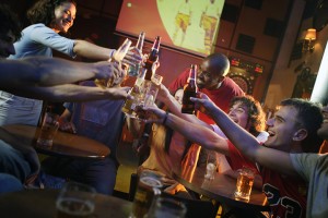 Students make a Toast in Bar